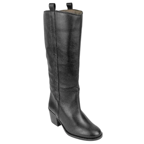 Bota Piel Caña Alta Tacón Ancho Medio Wikers Q-238