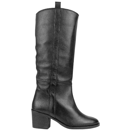 Bota Piel Caña Alta Tacón Ancho Medio Wikers Q-238