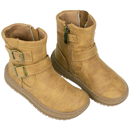 Botas Barefoot Niña Hebillas Camel Plana Mustang Free 49314