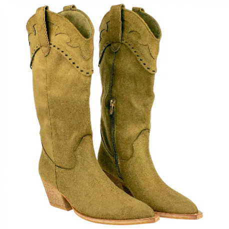 Bota Campera Marrón Tacón Ancho Medio Corina