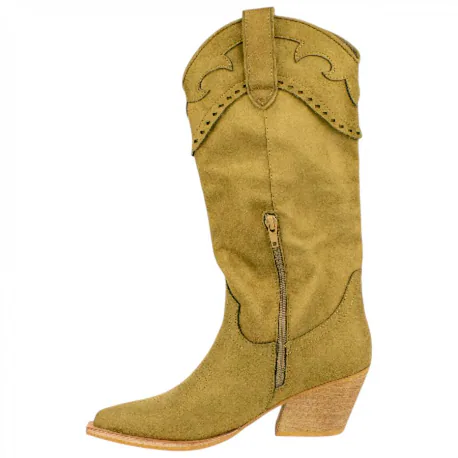 Bota Campera Marrón Tacón Ancho Medio Corina