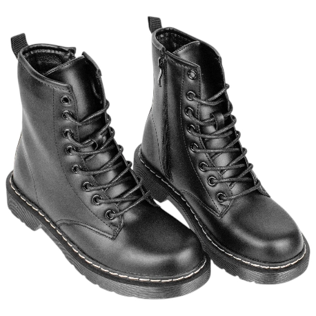 Botas Militares para Mujer con Forro de Pelo y Cremallera - Prisska GX320