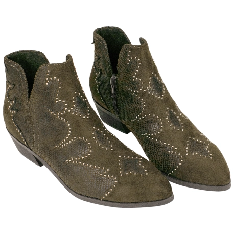 Botines Cowboy Tobilleros para Mujer con Tachuelas y Punta Fina - Corina M5792
