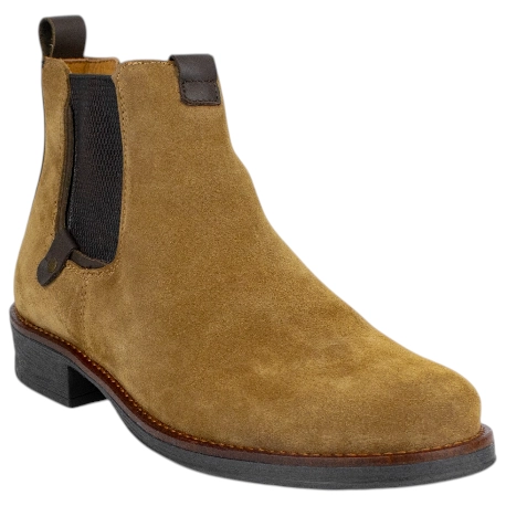 Botines Chelsea de Serraje Marrón para Hombre con Cremallera y Plantilla de Gel - Innova Shoes 1700