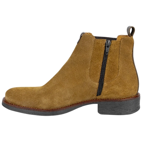 Botines Chelsea de Serraje Marrón para Hombre con Cremallera y Plantilla de Gel - Innova Shoes 1700