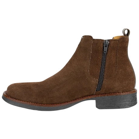 Botines Chelsea de Serraje Marrón para Hombre con Cremallera y Plantilla de Gel - Innova Shoes 1700
