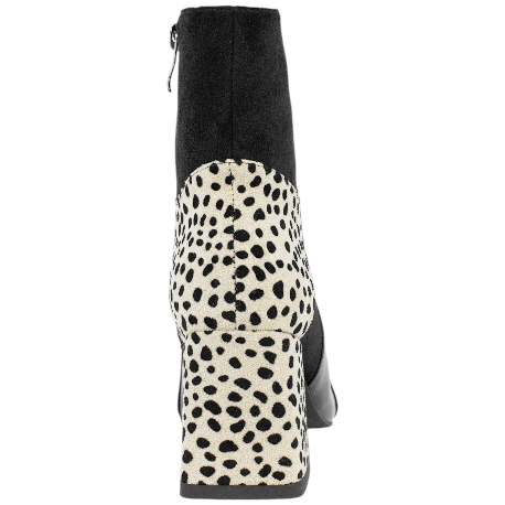 Botín Combinado Negro Tacón Medio  Animal Print  Azarey  578K120