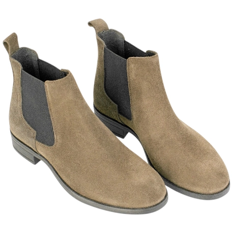 Botines Chelsea de Piel Serraje para Mujer con Tacón Bajo - Innovation 39244