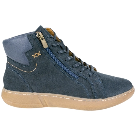 Botín Plano Piel Nobuck Cremallera y Cordones 48Horas 524601