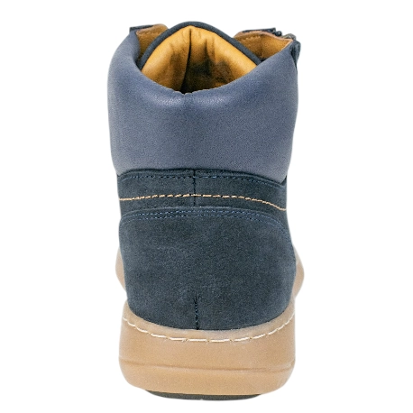 Botín Plano Piel Nobuck Cremallera y Cordones 48Horas 524601