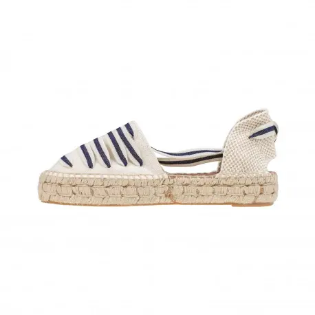 Alpargatas Planas Mujer con Cintas Marineras en color beige - Carmen García 205D30