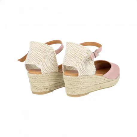 Cuñas Esparto Bajas Piel Serraje Pulsera 3 Cuerdas Carmen García 52S3