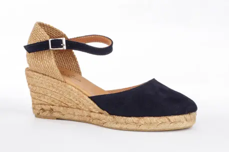 Alpargatas de Piel con Cuña Media de Esparto - Carmen García 52S5