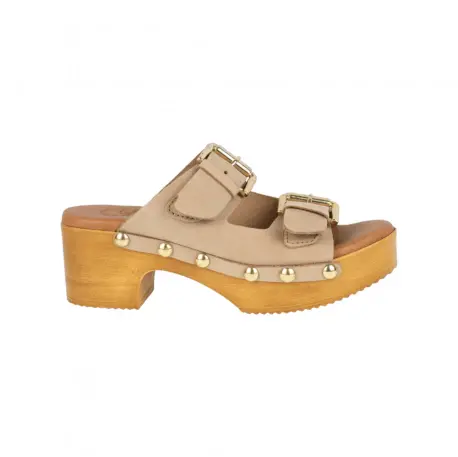 Sandalias Hebillas y Tachas Nobuck Planta Gel CSY BAN003 Talla 37