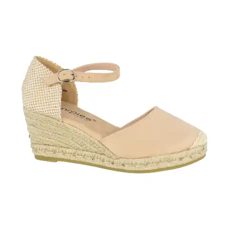 Cuña de Esparto para Mujer Tela Beis Fucsia Negro Rojo Verde 5 Cuerdas Hebilla y Correa Amarpies ACX26484