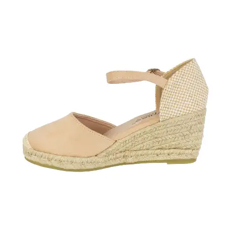 Cuña de Esparto para Mujer Tela Beis Fucsia Negro Rojo Verde 5 Cuerdas Hebilla y Correa Amarpies ACX26484