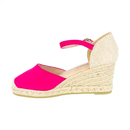 Cuña de Esparto para Mujer Tela Beis Fucsia Negro Rojo Verde 5 Cuerdas Hebilla y Correa Amarpies ACX26484
