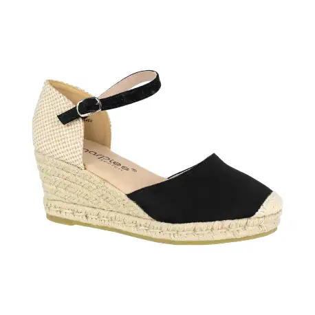 Cuña de Esparto para Mujer Tela Beis Fucsia Negro Rojo Verde 5 Cuerdas Hebilla y Correa Amarpies ACX26484
