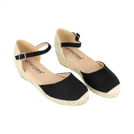 Alpargatas de Esparto con Cuña Baja y Pulsera para Mujer - Amarpies ACX26481