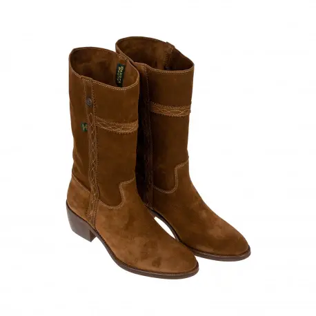 Botas Camperas Media Caña Mujer Tacon Cuadrado- Dakota Boots 476