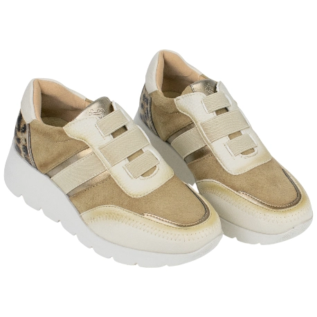 Zapatillas Urbanas Cuña Media Combinado Elásticos Amarpies AMD29417