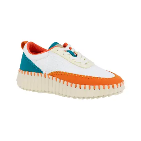 Deportivos Casual Mujer Amarillo y Naranja Cosido Combinado DAngela DOG26021