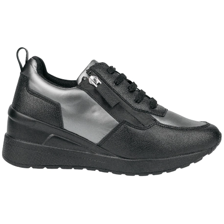 Zapatillas Casuales Cuña Media Cordón y Cremallera Lateral Nyrex 597K404