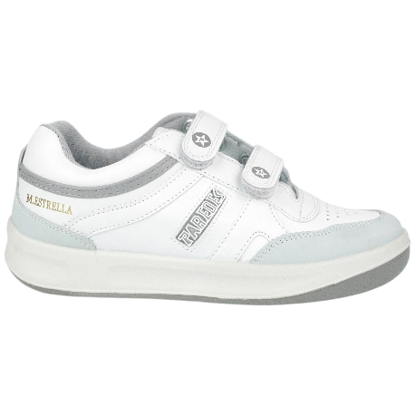 Deportivo Paredes Retro Hombre Piel Blanco Negro Velcro 101