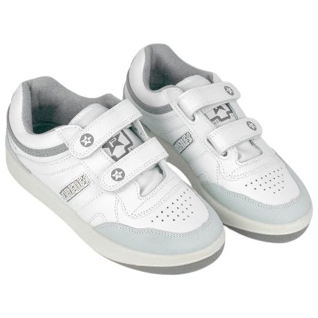 Deportivo Paredes Retro Hombre Piel Blanco Negro Velcro 101