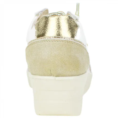 Zapatillas Casuales Piel Beis Cuña Media Elásticos Plantilla Extraíble Amarpies AMD30252