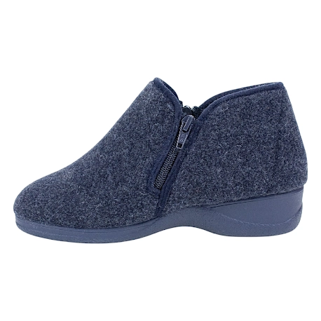 Zapatillas de casa bota mujer invierno con cuña y Doble Cremallera Granate Doctor Cutillas 21660