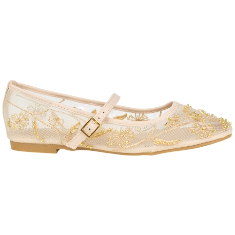 Merceditas de Malla Bordada con Pedrería para Mujer - Ideal Shoes 2277