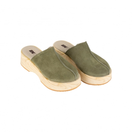 Zuecos Tacon Mujer en Piel Serraje con plantilla Gel Comoda - Inway 8324