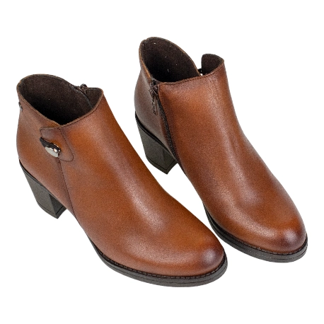 botines piel mujer con tacón ancho - Kaola 8814