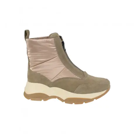 botin deportivo mujer en piel color taupe - Kelara K31271