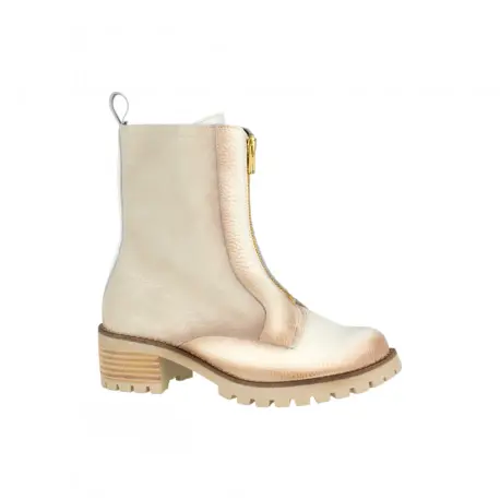Botines Mujer Piel Serraje Impermeable Cremallera Frontal KMN F-3001