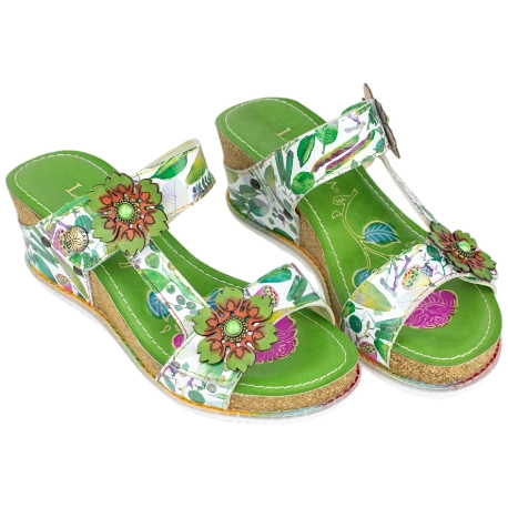 Laura Vita sandalia cuña doble velcro Bonito 22
