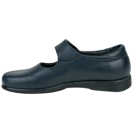 Mercedita Piel Colegial Azul Marino Plana Pito´ss