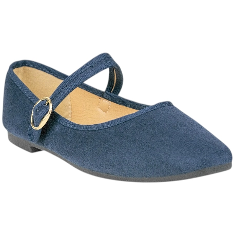 Merceditas de Terciopelo para Mujer con Punta Cuadrada y Hebilla - Andarina B2113