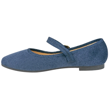 Merceditas de Terciopelo para Mujer con Punta Cuadrada y Hebilla - Andarina B2113