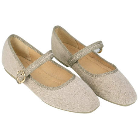 Merceditas de Terciopelo para Mujer con Punta Cuadrada y Hebilla - Andarina B2113