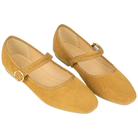 Merceditas de Terciopelo para Mujer con Punta Cuadrada y Hebilla - Andarina B2113