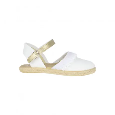 Zapatillas de Esparto Blanca y Beis con Pulsera Michu 8038