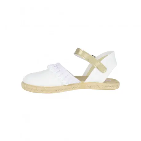 Zapatillas de Esparto Blanca y Beis con Pulsera Michu 8038