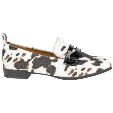 Mocasín Mujer Animal Print Vaca Punta Cuadrada Plano D´Angela DDN29005-VA