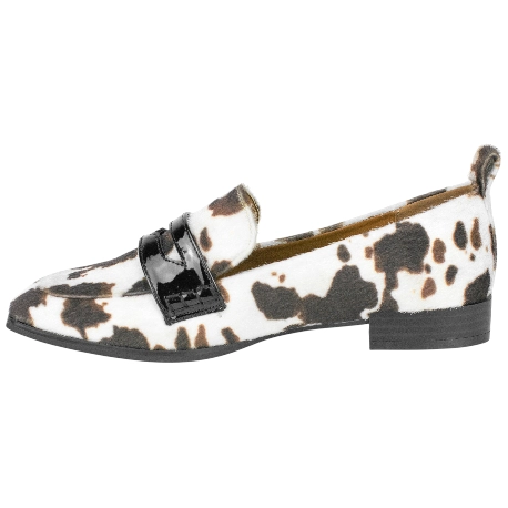 Mocasín Mujer Animal Print Vaca Punta Cuadrada Plano D´Angela DDN29005-VA