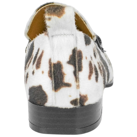 Mocasín Mujer Animal Print Vaca Punta Cuadrada Plano D´Angela DDN29005-VA