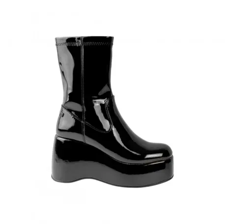 Botines Mujer Cuña Alta Plataforma Charol Mustang 51951