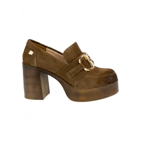 Zapato Tacon Ancho y Plataforma con Estribo Mustang 54031