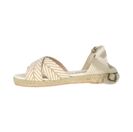 Alpargatas Planas Mujer color beige con Cintas - Picón 1426